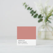 Moderne minimale Terra Cotta sociale media Vierkante Visitekaartje (Staand voorkant)