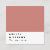 Moderne minimale Terra Cotta sociale media Vierkante Visitekaartje (Voorkant)