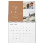 Moderne minimale terracotta 2-fotofamilie elegant kalender (Mar 2026)