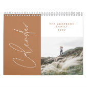 Moderne minimale terracotta 2-fotofamilie elegant kalender (Hoes)