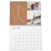 Moderne minimale terracotta 2-fotofamilie elegant kalender (Jan 2027)