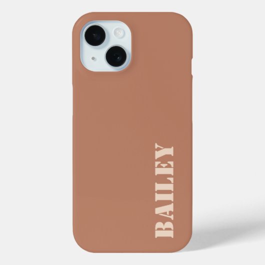Moderne Minimale Terracotta Aangepaste Naam Case-Mate iPhone Case (Achterkant)