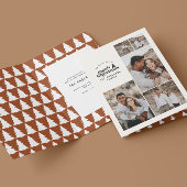 Moderne minimale terracotta kerst multi foto bedankkaart