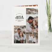 Moderne minimale terracotta kerst multi foto bedankkaart (Voorkant)