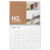 Moderne minimale terracotta multi-fotofamilie kalender (Feb 2026)