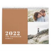 Moderne minimale terracotta multi-fotofamilie kalender (Hoes)