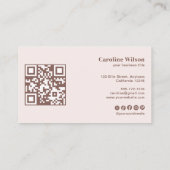 Moderne Minimale Terracotta QR Code Professioneel Visitekaartje (Achterkant)