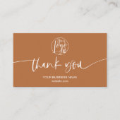 Moderne minimale terracotta scriptvolgorde bedankt visitekaartje (Voorkant)