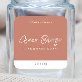 Moderne minimale terracotta vierkant productlabel vierkante sticker