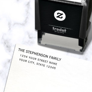 Moderne minimale teruggave van naam voor schoongem zelfinktende stempel