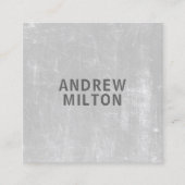 Moderne minimale textuur Grijze Vette consultant Vierkante Visitekaartje (Voorkant)
