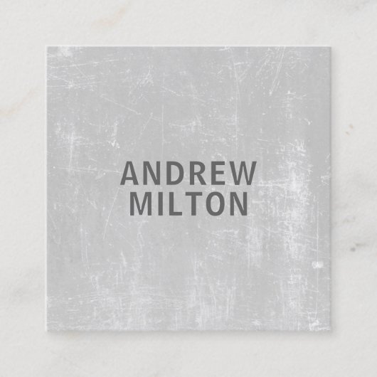 Moderne minimale textuur Grijze Vette consultant Vierkante Visitekaartje (Voorkant)