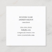 Moderne minimale textuur Grijze Vette consultant Vierkante Visitekaartje (Achterkant)