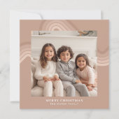 Moderne minimale tinten van champagne strepen foto feestdagenkaart (Voorkant)