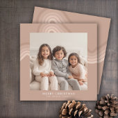 Moderne minimale tinten van champagne strepen foto feestdagenkaart