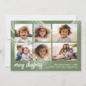 Moderne minimale tinten van Jeneverbesstrepen - 6 Feestdagenkaart (Voorkant)