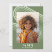 Moderne minimale tinten van Jeneverbesstrepen - 6 Feestdagenkaart (Voorkant)