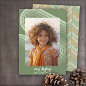 Moderne minimale tinten van Jeneverbesstrepen - 6 Feestdagenkaart