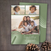 Moderne minimale tinten van Jeneverbesstrepen - Fo Feestdagenkaart