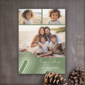 Moderne minimale tinten van Jeneverbesstrepen - Fo Feestdagenkaart