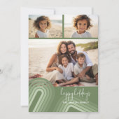 Moderne minimale tinten van Jeneverbesstrepen - Fo Feestdagenkaart (Voorkant)