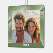 Moderne minimale tinten van Jeneverbesstrepen - Fo Keramisch Ornament (Links)