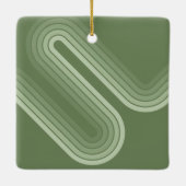 Moderne minimale tinten van Jeneverbesstrepen - Fo Keramisch Ornament (Achterkant)