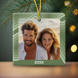 Moderne minimale tinten van Jeneverbesstrepen - Fo Keramisch Ornament