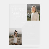 Moderne Minimale Toen & Nu Afstuderen Party Foto's Acryl Bord (Voorkant)