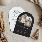 Moderne Minimale Toen & Nu Afstuderen Party Foto's Kaart