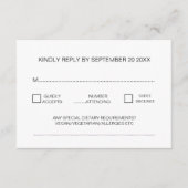 Moderne minimale traditionele bruiloft RSVP Informatiekaartje (Voorkant)