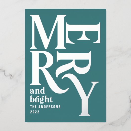 Moderne, minimale, traditionele feestelijke kerst folie feestdagenkaart (Voorkant)