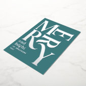 Moderne, minimale, traditionele feestelijke kerst  folie feestdagenkaart (Gedraaid)