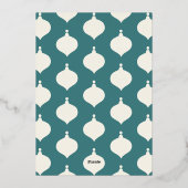 Moderne, minimale, traditionele feestelijke kerst  folie feestdagenkaart (Achterkant)