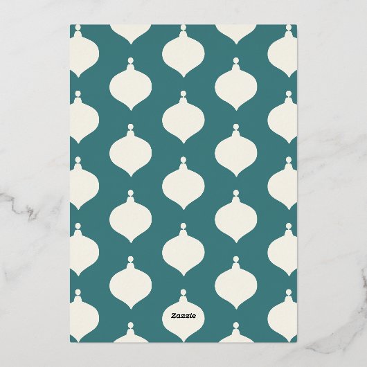 Moderne, minimale, traditionele feestelijke kerst  folie feestdagenkaart (Achterkant)