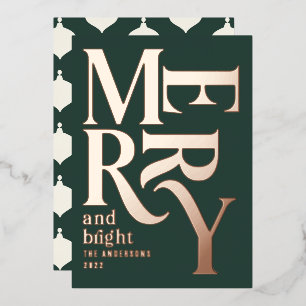 Moderne, minimale traditionele kerstakergroene folie feestdagenkaart