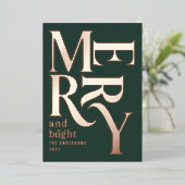 Moderne, minimale traditionele kerstakergroene folie feestdagenkaart (Staand Voorkant)