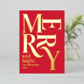 Moderne minimale traditionele vrolijke kerstFolie  Folie Feestdagenkaart (Staand Voorkant)