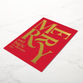 Moderne minimale traditionele vrolijke kerstFolie  Folie Feestdagenkaart (Gedraaid)