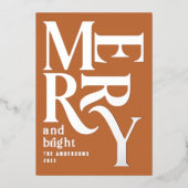 Moderne minimale traditionele vrolijke kerstroest folie feestdagenkaart (Voorkant)