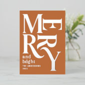 Moderne minimale traditionele vrolijke kerstroest folie feestdagenkaart (Staand Voorkant)