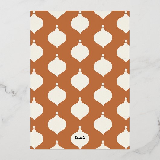 Moderne minimale traditionele vrolijke kerstroest folie feestdagenkaart (Achterkant)