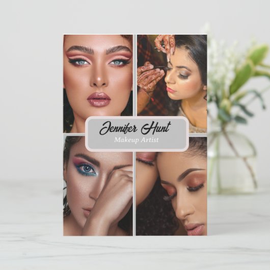 moderne minimale trendy Make-up Artist QR-code Kaart (Staand voorkant)