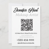 moderne minimale trendy Make-up Artist QR-code Kaart (Achterkant)