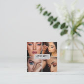 moderne minimale trendy make-up artist vierkante visitekaartje (Staand voorkant)