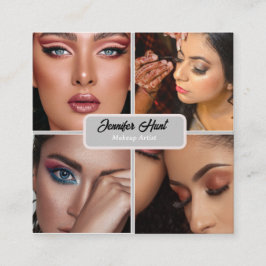 moderne minimale trendy make-up artist vierkante visitekaartje