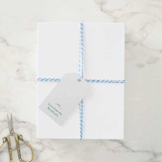 Moderne minimale trendy meisjesgroene boog cadeaulabel (Met Touw)