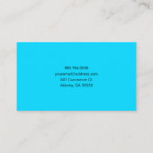 Moderne minimale trendy Neon Blue Professional Visitekaartje (Achterkant)