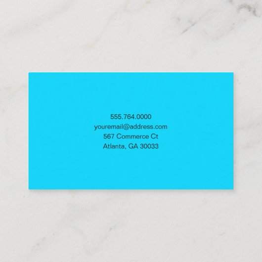 Moderne minimale trendy Neon Blue Professional Visitekaartje (Achterkant)