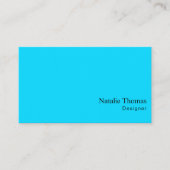 Moderne minimale trendy Neon Blue Professional Visitekaartje (Voorkant)